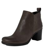 Bottines en Cuir Garance marron - Talon 7 cm