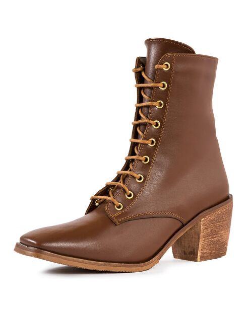 Bottines Salomé marron - Talon 7 cm