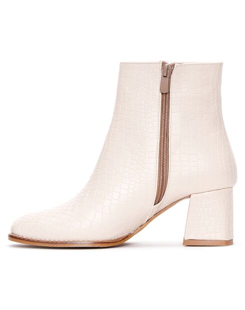 Bottines Youmee beige rosé - Talon 6 cm