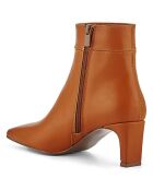 Bottines Léa camel - Talon 6 cm