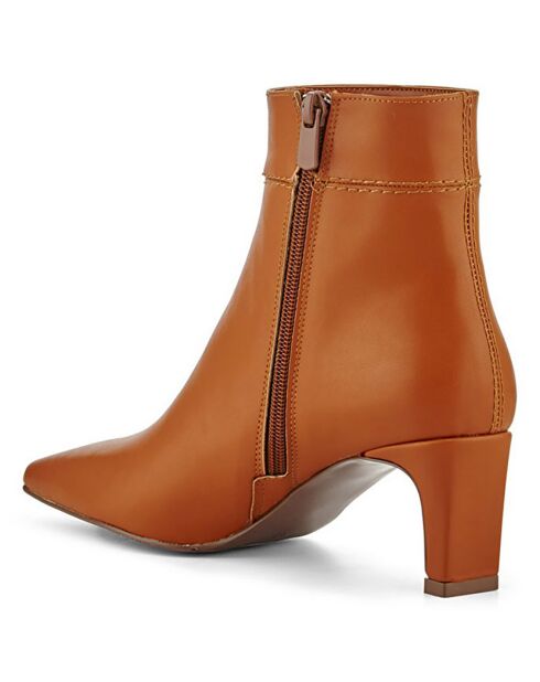 Bottines Léa camel - Talon 6 cm