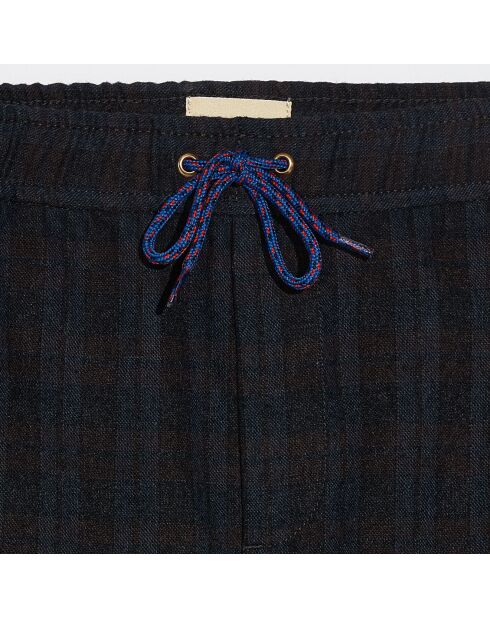 Pantalon Pharel tartan bleu marine