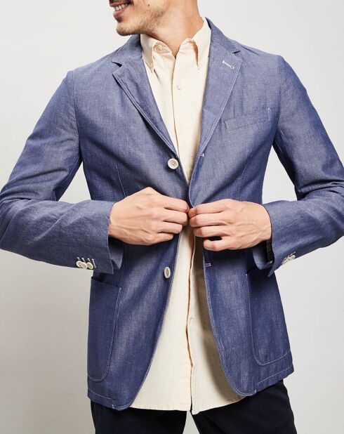 Veste en Coton & Lin bleu azur