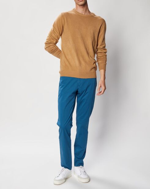 Pantalon chino ajusté bleu
