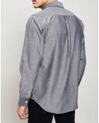 Chemise droite unie gris foncé