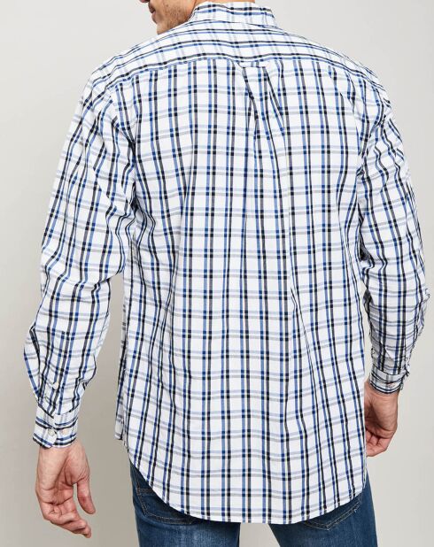 Camicia dritta a quadri bianco/blu/nero