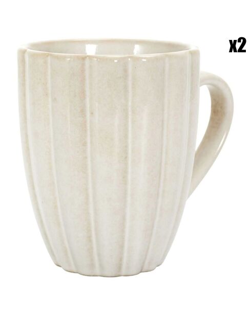 2 mugs vlora beiges - 8.2x4.4x8.2 cm