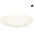 6 assiettes dessert vlora beiges - D.21 cm