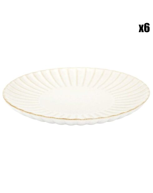 6 assiettes dessert vlora beiges - D.21 cm