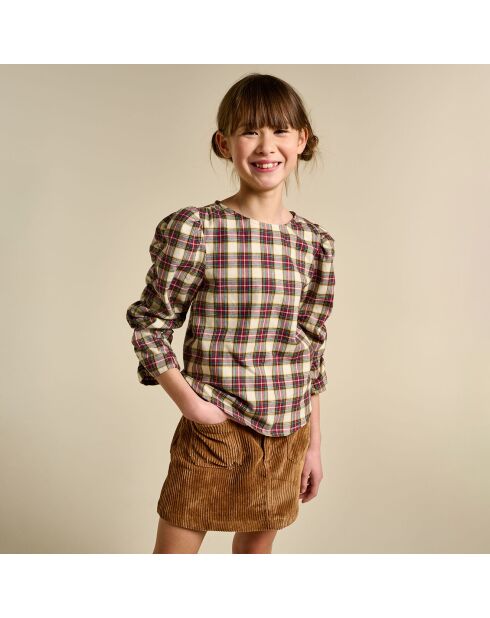 Blouse 100% Coton Bio Aladin tartan multicolore