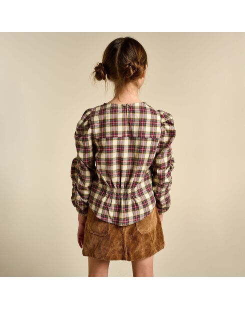 Blouse 100% Coton Bio Aladin tartan multicolore