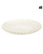 6 assiettes plates vlora beiges - D.27 cm