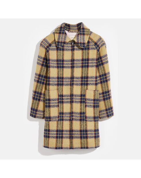 Manteau en Laine mélangée Castor tartan jaune