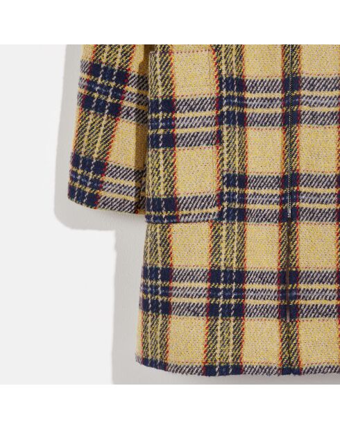 Manteau en Laine mélangée Castor tartan jaune