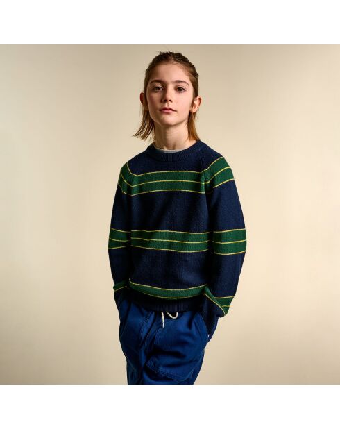 Pull en Laine mélangée Gimro rayé bleu/vert