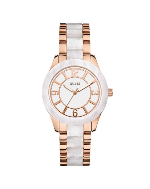 Montre Femme en Acier & Polycarbonate rose doré/nacré