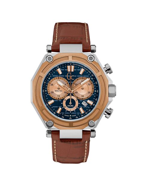 Montre Homme en Cuir marron