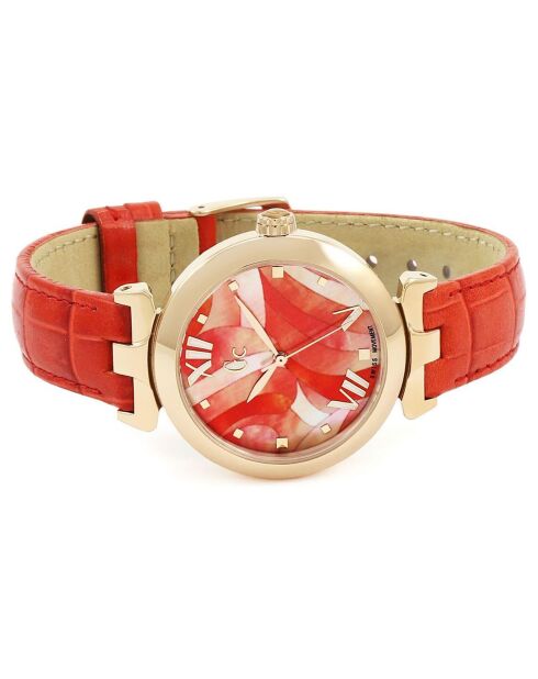Montre Femme en Cuir orange