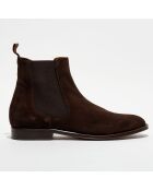 Chelsea Boots en Velours de Cuir marron