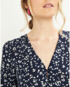 Chemise  à nouer Alaise imprimée marine
