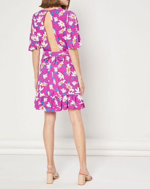 Iselda lila Kleid mit Gänseblümchen-Print