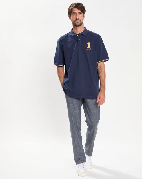 Polo Regular Fit manches courtes Numéro bleu marine