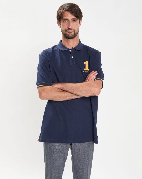 Polo Regular Fit manches courtes Numéro bleu marine