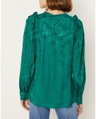 Chemise Izana motifs ton sur ton verte