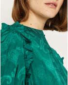 Chemise Izana motifs ton sur ton verte