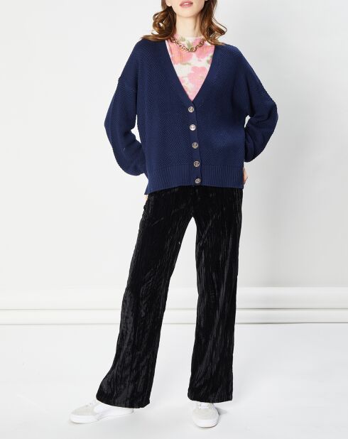 Zwarte fluwelen broek Lior