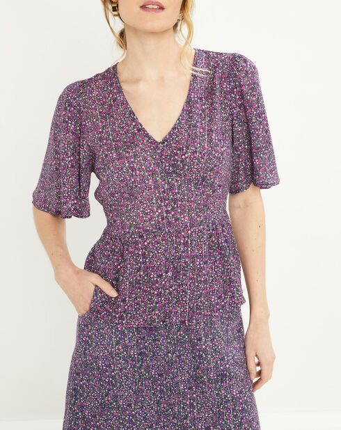 Top met paarse print Oviedo