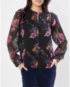 Chemise Panas bouquet noire