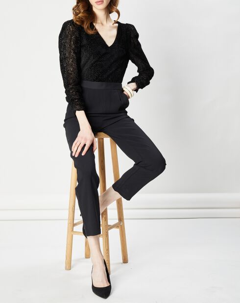 Combinaison Sabatier bimatière velours noire