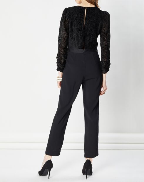 Combinaison Sabatier bimatière velours noire