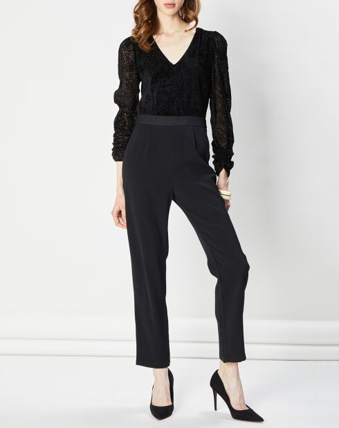 Combinaison Sabatier bimatière velours noire