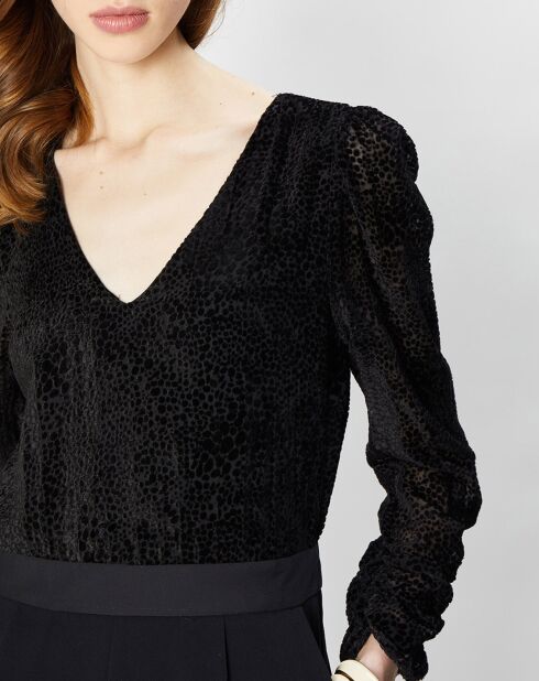 Combinaison Sabatier bimatière velours noire