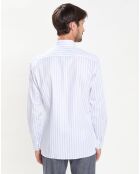 Chemise Slim Fit Smart à rayures bleu/blanc