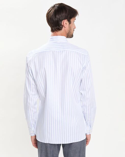 Chemise Slim Fit Smart à rayures bleu/blanc