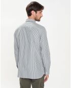 Chemise Slim Fit à rayures vert/blanc