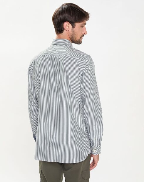 Chemise Slim Fit à rayures vert/blanc