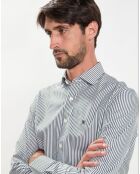 Chemise Slim Fit à rayures vert/blanc