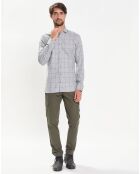 Chemise Slim Fit en Flanelle à carreaux gris clair