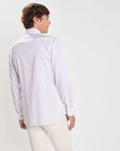 Chemise Slim Fit à rayures Smart écrue