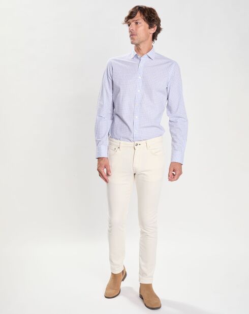 Chemise Slim Fit à carreaux bleue