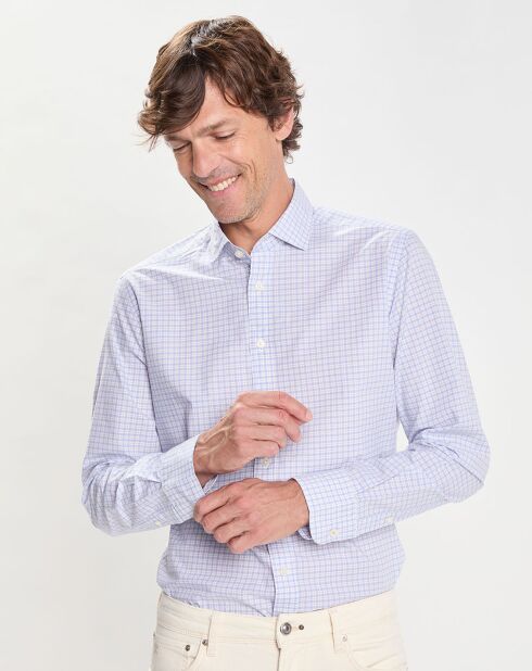 Chemise Slim Fit à carreaux bleue