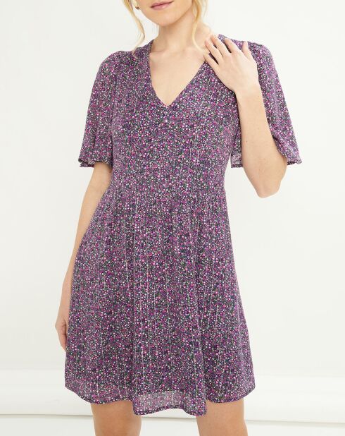 Vestido estampado morado Zana
