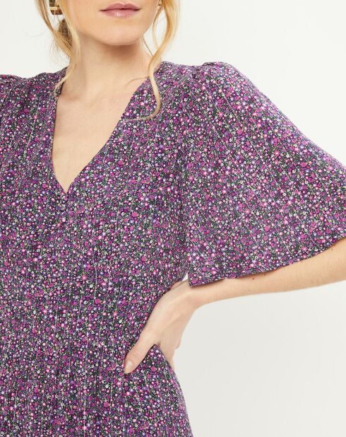 Vestido estampado morado Zana