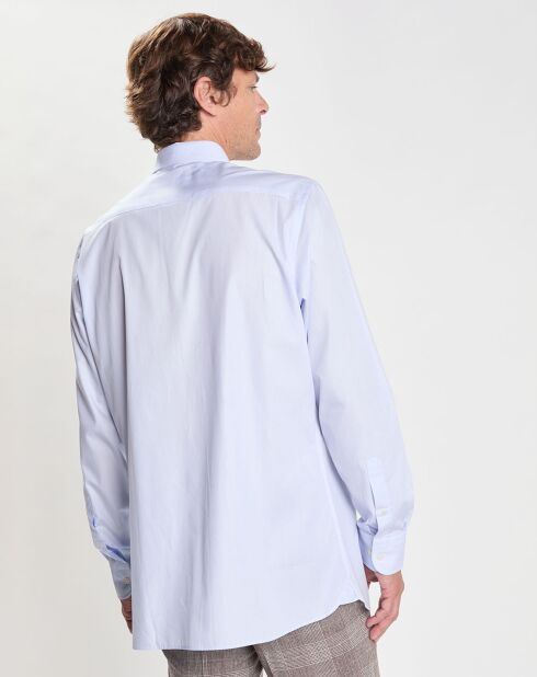 Chemise Regular Fit en Popeline à rayures bleu ciel