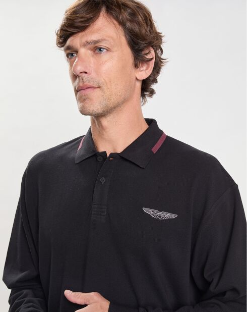 Polo Regular Fit manches longues Aston Martin Racing noir