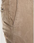 Pantalon Chino Slim Fit en Velours côtelé beige